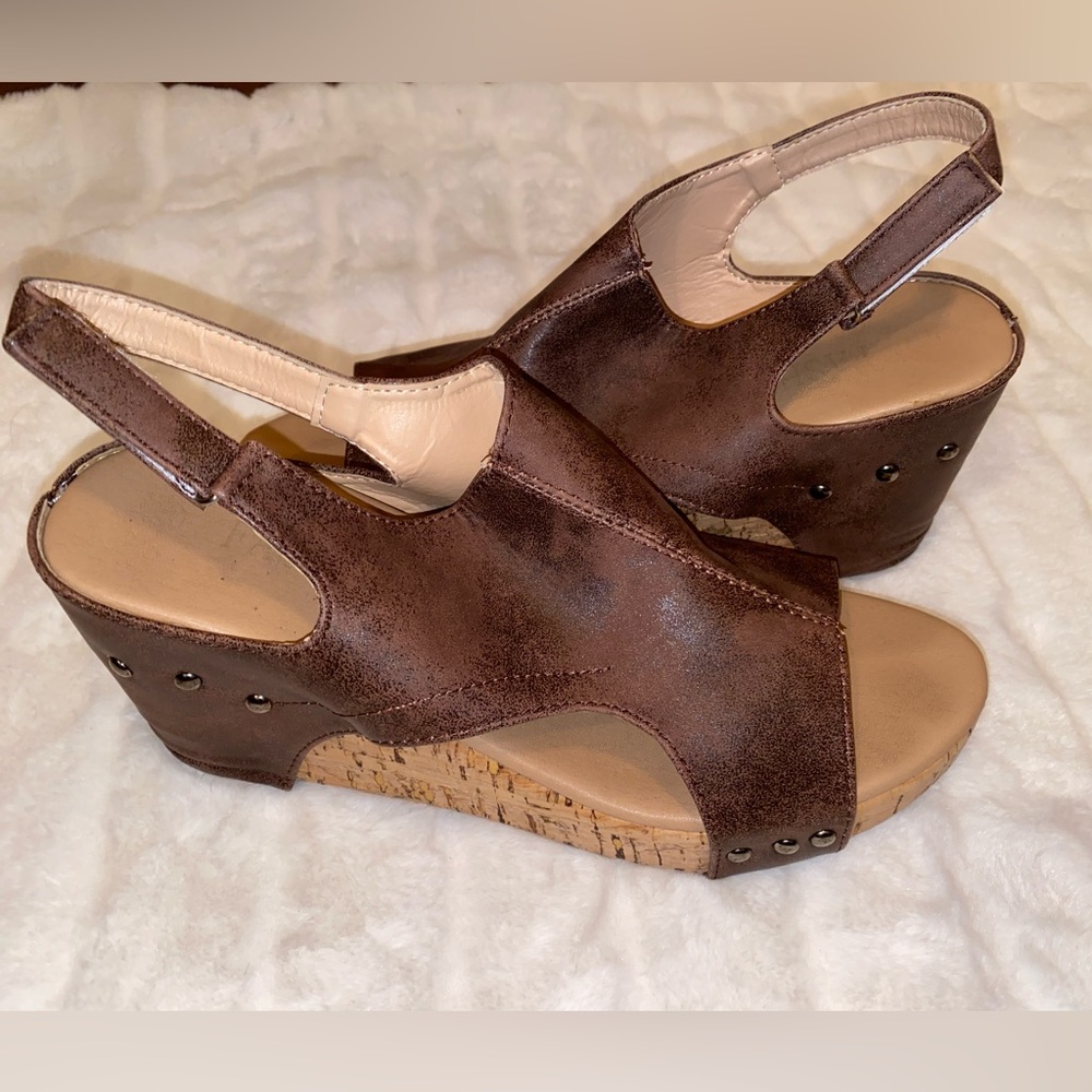 Women Brown Wedge Size 10 Fashion